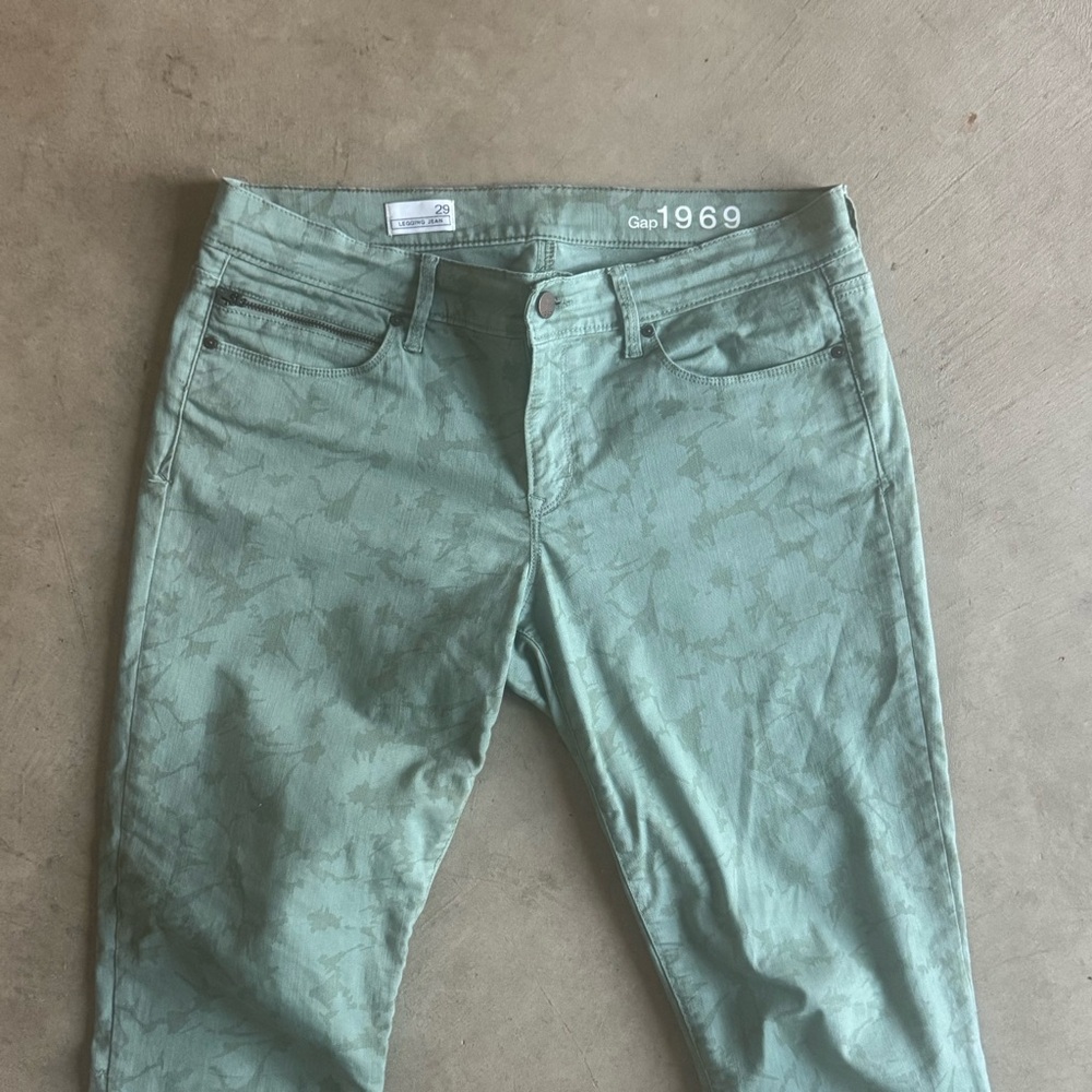 GAP 1969 Green Flower Legging Jean 5-pocket  (29)